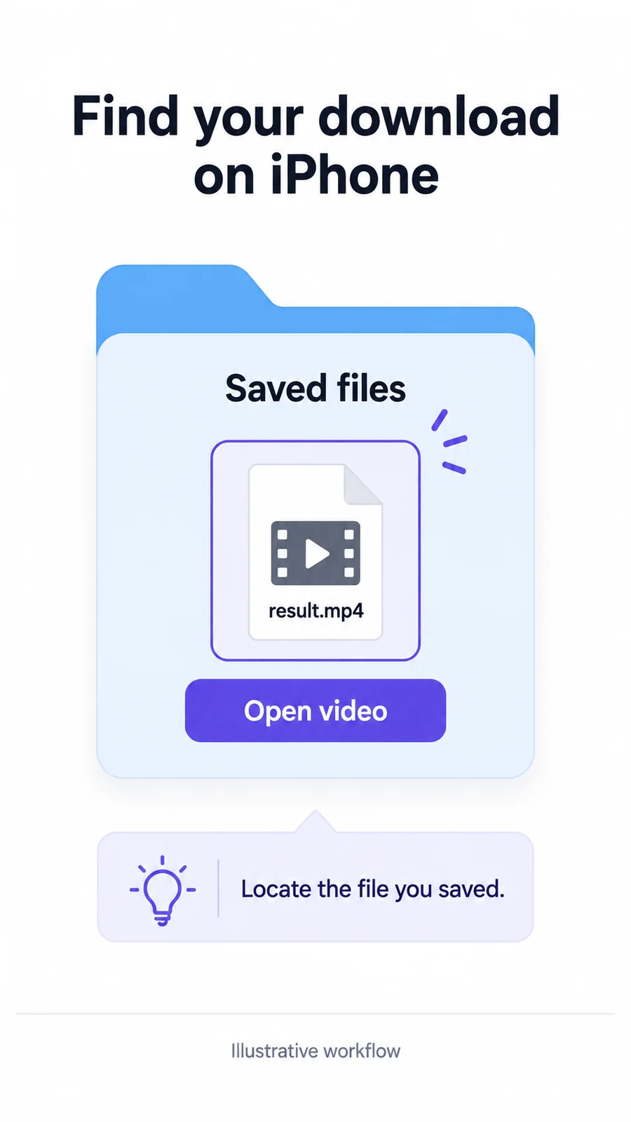 Find a downloaded video on iPhone