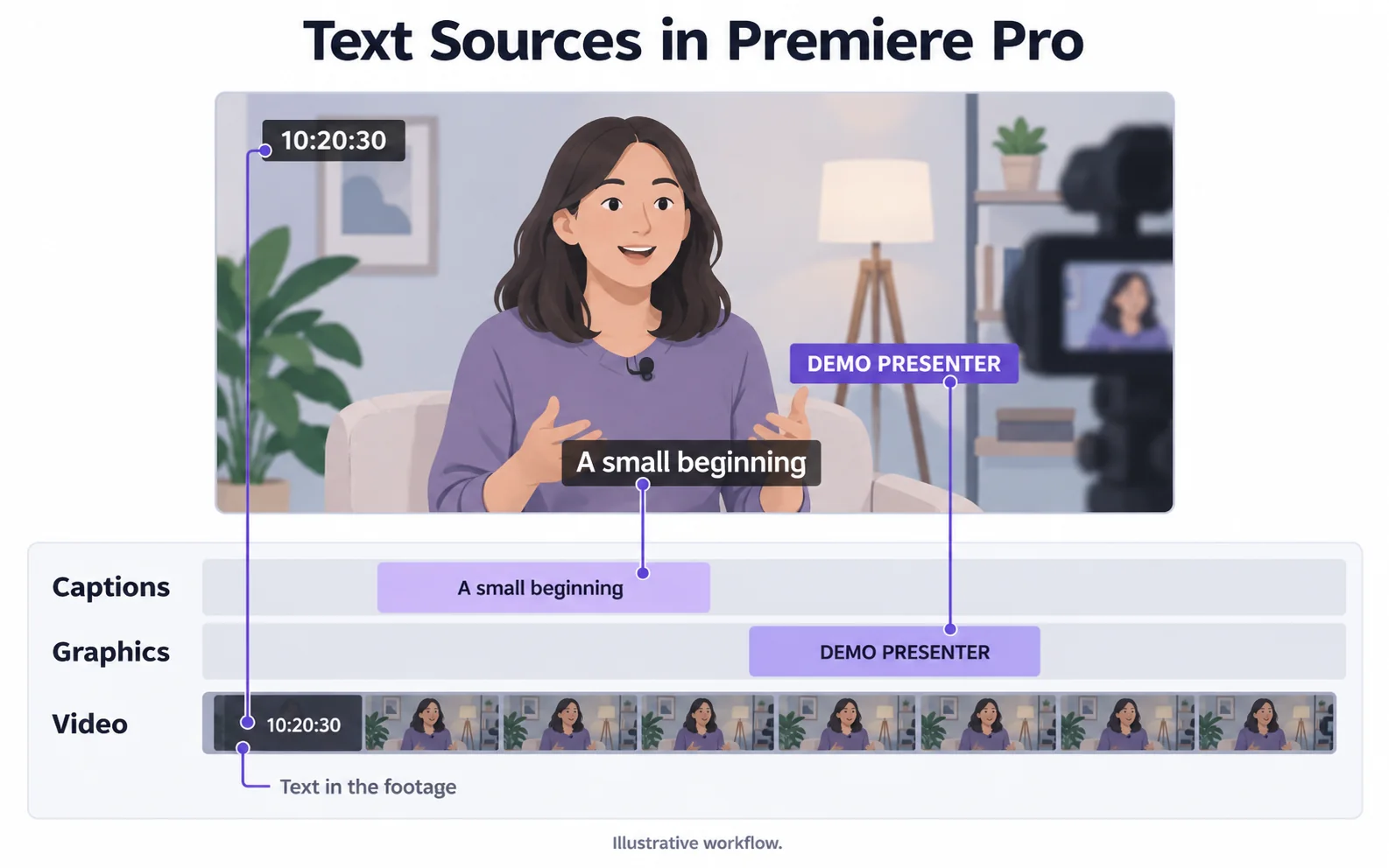 Caption, graphic and source-video text in Premiere